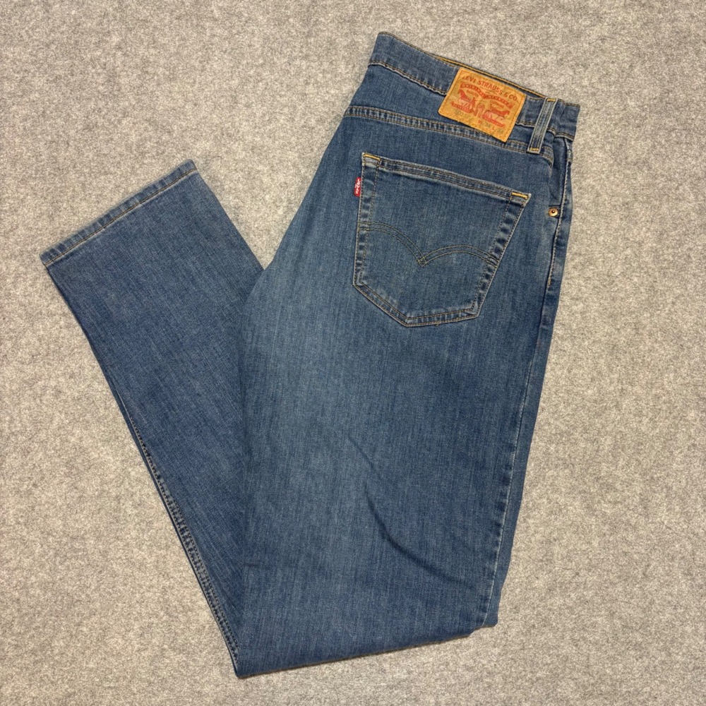 Levis 502 Regular Taper Jeans Mens 34x34 Medium Wash Blue Performance Stretch